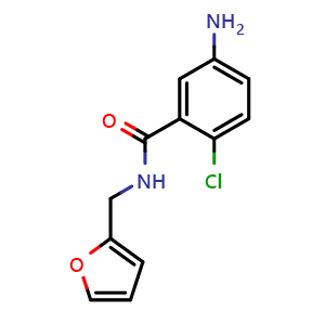 Chemical structure of 5-Amino-2-chloro-N-(2-furylmethyl)benzamide , CAS 926216-59-3, AChemBlock U135196