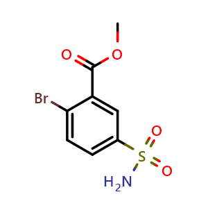 Chemical structure of Methyl 2-Bromo-5-sulfamoylbenzoate , CAS 924867-88-9, AChemBlock U135203