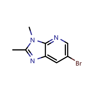 Chemical structure of 6-bromo-2,3-dimethyl-imidazo[4,5-b]pyridine , CAS 92260-32-7, AChemBlock U135211