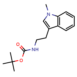 Chemical structure of tert-Butyl 2-(1-methyl-1H-indol-3-yl)ethylcarbamate , CAS 919787-22-7, AChemBlock U135218