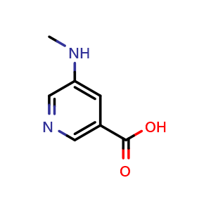 Chemical structure of 5-(Methylamino)nicotinic acid , CAS 91702-88-4, AChemBlock U135228