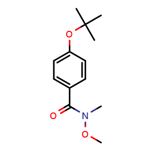 Chemical structure of 4-tert-butoxy-n-methoxy-n-methylbenzamide , CAS 916791-35-0, AChemBlock U135231
