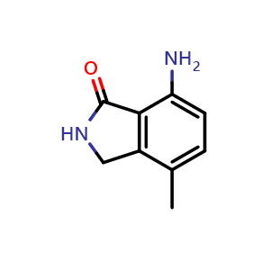 Chemical structure of 7-amino-4-methylisoindolin-1-one , CAS 913391-45-4, AChemBlock U135251