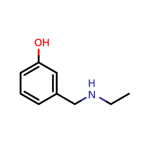 Chemical structure of 3-[(Ethylamino)methyl]phenol , CAS 91239-98-4, AChemBlock U135259
