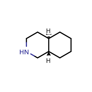 Chemical structure of (4aR,8aS)-1,2,3,4,4a,5,6,7,8,8a-decahydroisoquinoline , CAS 911676-86-3, AChemBlock U135262