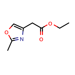 Chemical structure of Ethyl 2-Methyloxazole-4-acetate , CAS 910322-74-6, AChemBlock U135265