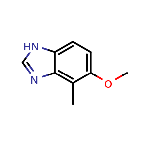 Chemical structure of 5-Methoxy-4-methylbenzimidazole , CAS 90868-11-4, AChemBlock U135274