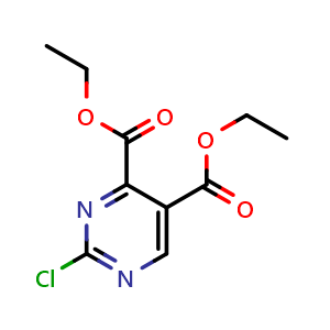 Chemical structure of Diethyl 2-Chloro-4,5-pyrimidinedicarboxylate , CAS 90794-84-6, AChemBlock U135278