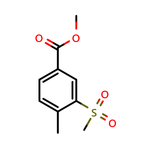 Chemical structure of Methyl 4-Methyl-3-(methylsulfonyl)benzoate , CAS 906816-32-8, AChemBlock U135283