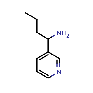 Chemical structure of 1-(3-Pyridyl)-1-butylamine , CAS 90565-27-8, AChemBlock U135294