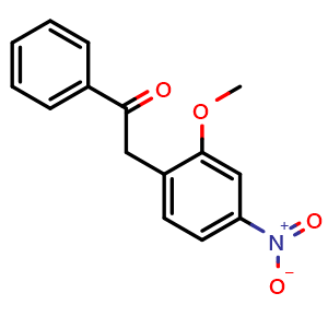 Chemical structure of 2'-Methoxy-4'-nitrophenylAcetophenone , CAS 90564-14-0, AChemBlock U135295