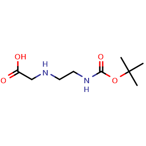 Chemical structure of 2-[[2-(Boc-amino)ethyl]amino]acetic acid , CAS 90495-99-1, AChemBlock U135297