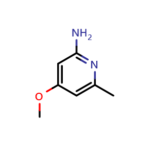 Chemical structure of 4-methoxy-6-methyl-pyridin-2-amine , CAS 90345-22-5, AChemBlock U135307