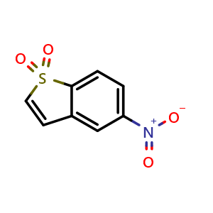 Chemical structure of 5-Nitrobenzothiophene 1,1-Dioxide , CAS 90049-81-3, AChemBlock U135318