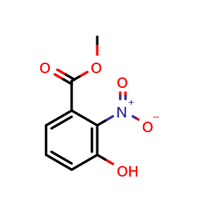 Chemical structure of Methyl 3-Hydroxy-2-nitrobenzoate , CAS 89942-77-8, AChemBlock U135322