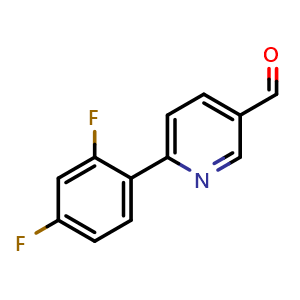 Chemical structure of 6-(2,4-Difluorophenyl)-3-pyridinecarbaldehyde , CAS 898796-15-1, AChemBlock U135333