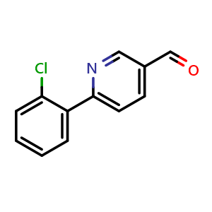 Chemical structure of 6-(2-Chlorophenyl)-3-pyridinecarbaldehyde , CAS 898404-60-9, AChemBlock U135341