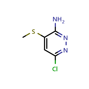 Chemical structure of 3-Amino-6-chloro-4-(methylthio)pyridazine , CAS 896740-03-7, AChemBlock U135351