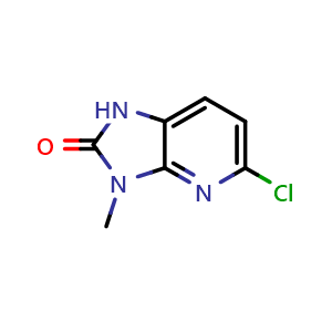 Chemical structure of 5-Chloro-3-methyl-1H-imidazo[4,5-b]pyridin-2(3H)-one , CAS 89660-20-8, AChemBlock U135352