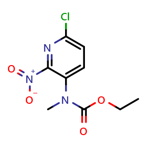 Chemical structure of Ethyl (6-Chloro-2-nitro-3-pyridyl)(methyl)carbamate , CAS 89660-17-3, AChemBlock U135353