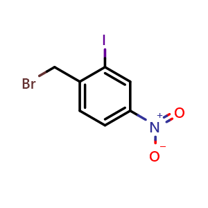 Chemical structure of 2-Iodo-4-nitrobenzyl Bromide , CAS 89642-21-7, AChemBlock U135355