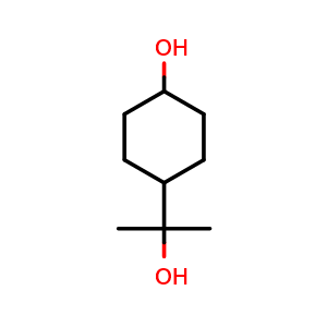 Chemical structure of 4-(2-Hydroxy-2-propyl)cyclohexanol , CAS 89450-28-2, AChemBlock U135361