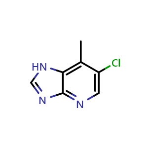 Chemical structure of 6-Chloro-7-methyl-1H-imidazo[4,5-b]pyridine , CAS 893566-44-4, AChemBlock U135368