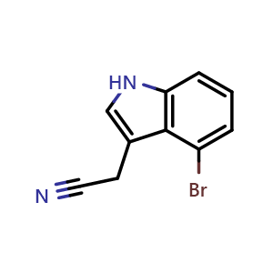Chemical structure of 2-(4-Bromo-3-indolyl)acetonitrile , CAS 89245-35-2, AChemBlock U135376