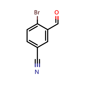 Chemical structure of 5-Cyano-2-bromobenzaldehyde , CAS 89003-95-2, AChemBlock U135382