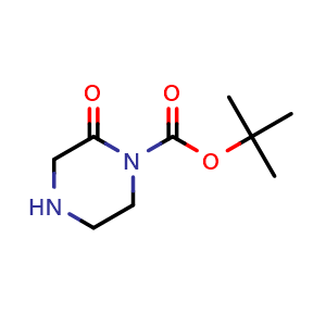 Chemical structure of 1-Boc-2-oxopiperazine , CAS 889958-14-9, AChemBlock U135383