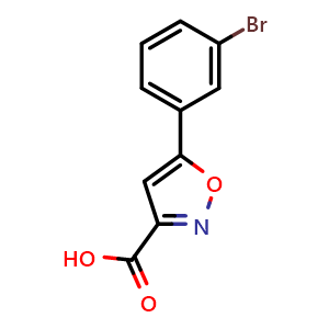 Chemical structure of 5-(3-Bromophenyl)isoxazole-3-carboxylic acid , CAS 887979-15-9, AChemBlock U135396