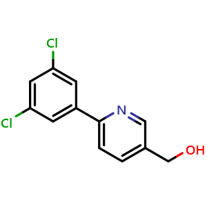 Chemical structure of [6-(3,5-Dichlorophenyl)-3-pyridyl]methanol , CAS 887974-84-7, AChemBlock U135402