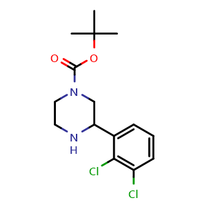 Chemical structure of 1-Boc-3-(2,3-dichlorophenyl)piperazine , CAS 886769-00-2, AChemBlock U135421