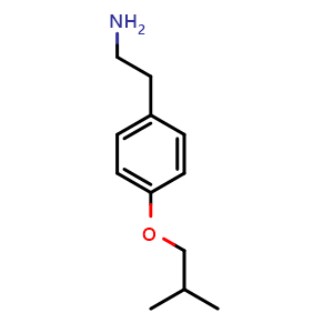 Chemical structure of 2-(4-Isobutoxyphenyl)ethylamine , CAS 88655-03-2, AChemBlock U135422