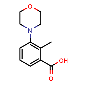 Chemical structure of 2-Methyl-3-morpholinobenzoic acid , CAS 886501-40-2, AChemBlock U135425