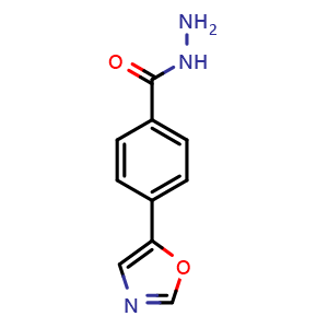 Chemical structure of 4-(5-Oxazolyl)benzohydrazide , CAS 886362-14-7, AChemBlock U135436