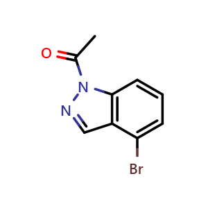 Chemical structure of 1-Acetyl-4-bromo-1H-indazole , CAS 885698-70-4, AChemBlock U135438