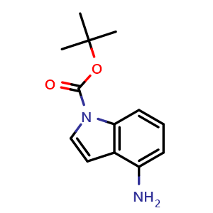 Chemical structure of 1-Boc-4-aminoindole , CAS 885270-30-4, AChemBlock U135445