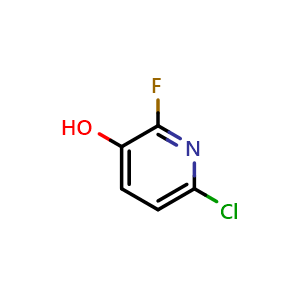 Chemical structure of 6-chloro-2-fluoro-3-hydroxypyridine , CAS 883107-68-4, AChemBlock U135451