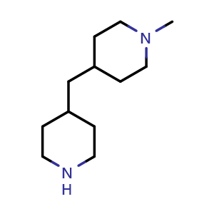 Chemical structure of 1-Methyl-4-(4-piperidinylmethyl)piperidine , CAS 879883-65-5, AChemBlock U135471