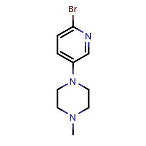 Chemical structure of 1-(6-Bromo-3-pyridyl)-4-methylpiperazine , CAS 879488-53-6, AChemBlock U135473