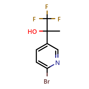 Chemical structure of 2-(6-Bromo-3-pyridyl)-1,1,1-trifluoro-2-propanol , CAS 879487-92-0, AChemBlock U135474