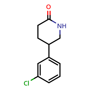 Chemical structure of 5-(3-Chlorophenyl)-2-piperidone , CAS 87922-76-7, AChemBlock U135477