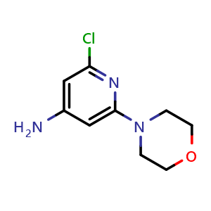 Chemical structure of 4-Amino-2-chloro-6-morpholinopyridine , CAS 878809-77-9, AChemBlock U135479