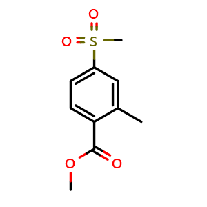 Chemical structure of Methyl 2-Methyl-4-(methylsulfonyl)benzoate , CAS 875895-64-0, AChemBlock U135494