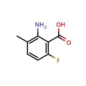 Chemical structure of 2-amino-6-fluoro-3-methylbenzoic acid , CAS 874804-26-9, AChemBlock U135501