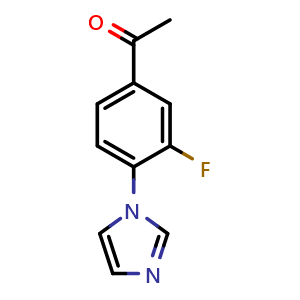 Chemical structure of 3'-Fluoro-4'-(1-imidazolyl)acetophenone , CAS 870838-82-7, AChemBlock U135522
