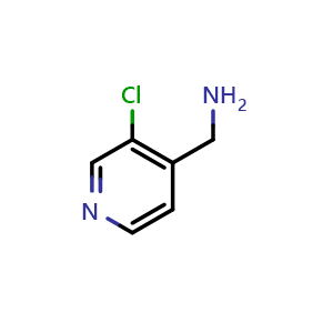 Chemical structure of 4-(Aminomethyl)-3-chloropyridine , CAS 870063-65-3, AChemBlock U135526