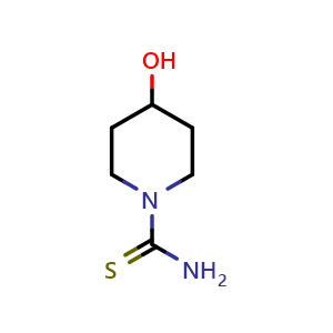 Chemical structure of 4-Hydroxypiperidine-1-carbothioamide , CAS 868998-20-3, AChemBlock U135534