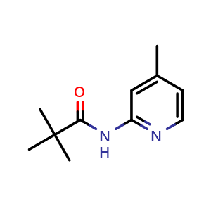Chemical structure of 2,2-Dimethyl-N-(4-methyl-2-pyridyl)propionamide , CAS 86847-77-0, AChemBlock U135538